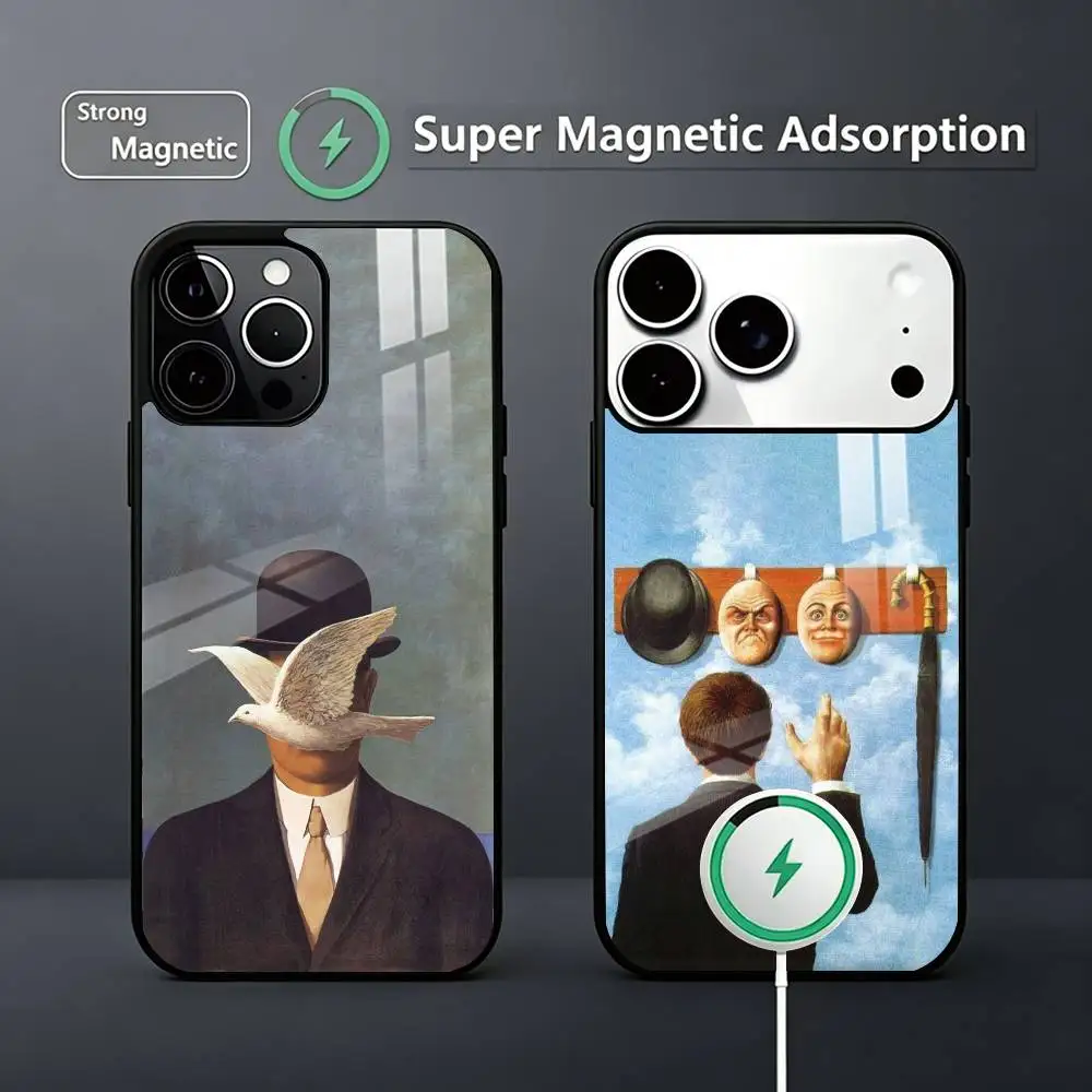 R-Rene Magritte ART   Phone Case For iPhone17,16,15,14,13,12,11 Plus,Pro Magnetic Supports Magnetic Wireless Charging