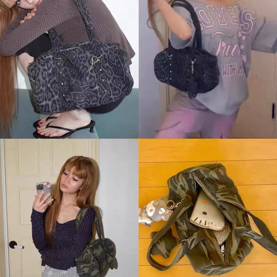 

2025 New Camouflage Sexy Girl Y2K Star Leopard Print Underarm Single oulder Bag Women High-End Feel Korean Sle Leisure Ha...