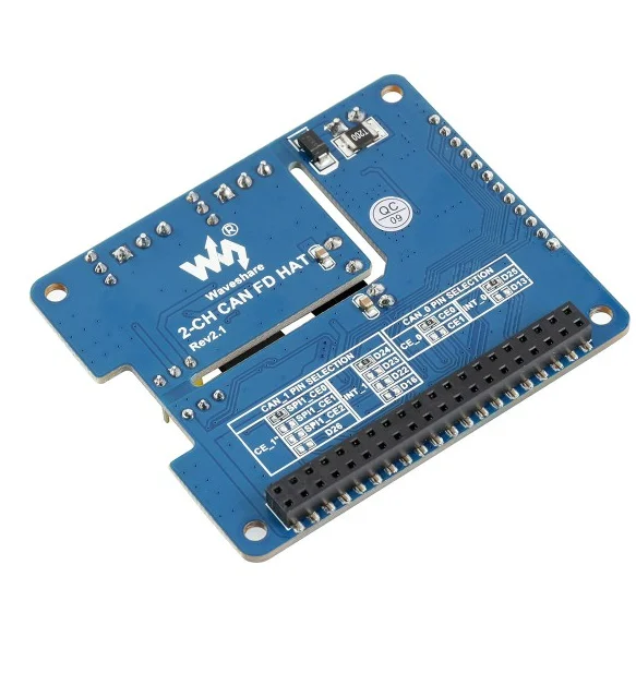 

Waveshare 2-CH CAN FD HAT 2-Channel Isolated CAN FD Expansion HAT, Multi Protections