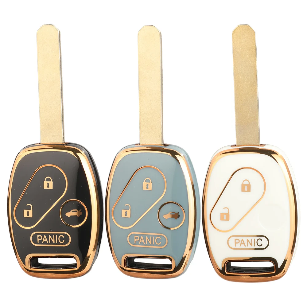 Jingyuqin 3/4 Buttons TPU Car Key Case Cover For Honda Accord CRV HRV Fit City Jazz Odyssey Shuttle Civic Auto Accessories
