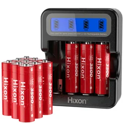 2A Aa 1.5V AA Lithium 3500mWh 1.5v aa Li-ion Rechargeable Battery AA Battereies with LCD Smart Battery Charger for AA AAA batter