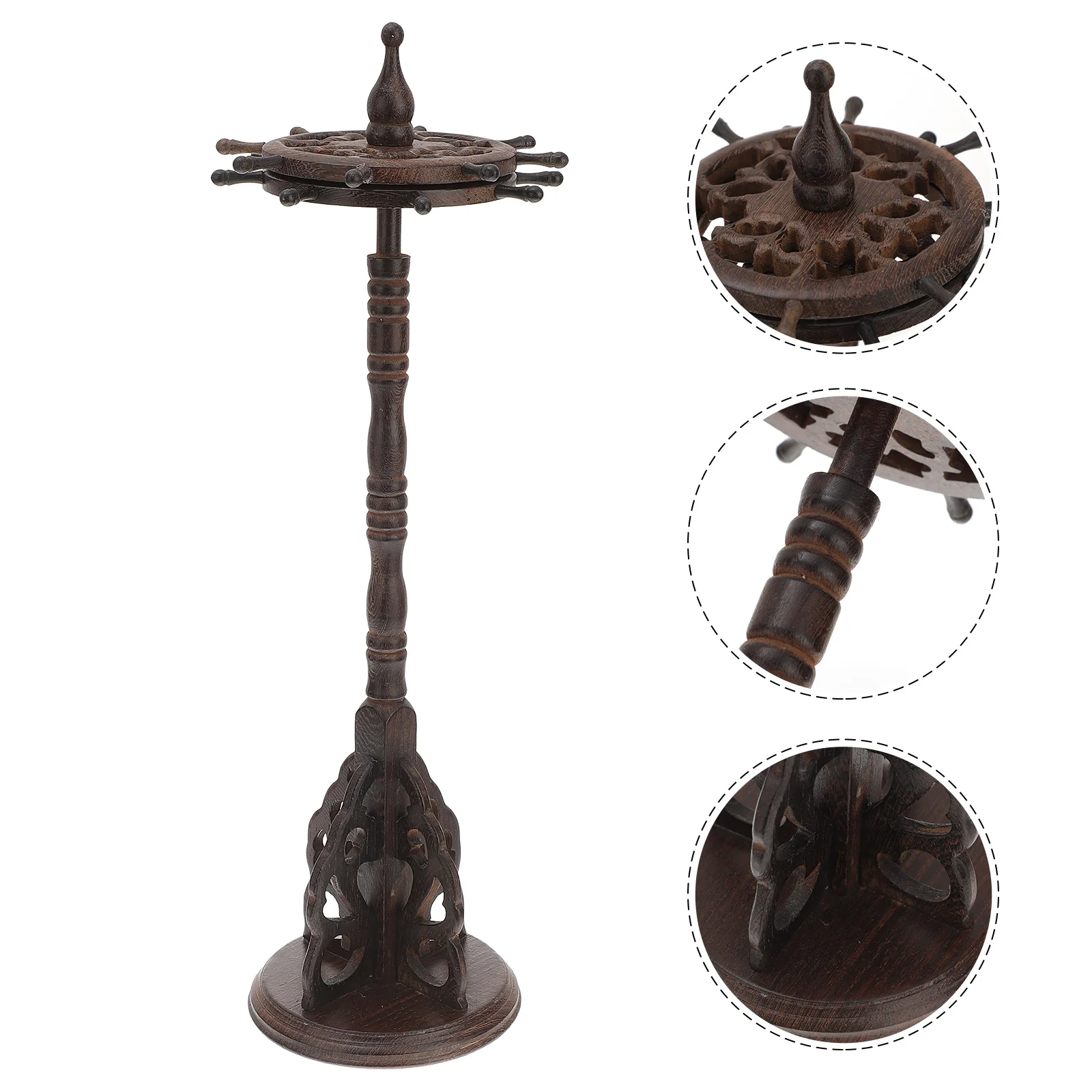 Hook Hanger Writing Brush Rack Emblems Easel Multi-functional Office Supply Black Wooden Chinese Hanging