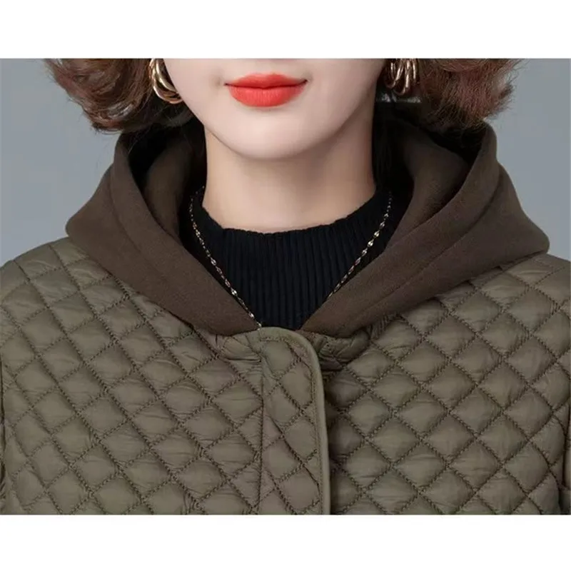 Chaqueta de algodón cálida coreana para mujer, Parkas de moda para otoño e invierno, Abrigo acolchado con capucha, prendas de vestir exteriores holgadas a la moda para mujer T1373