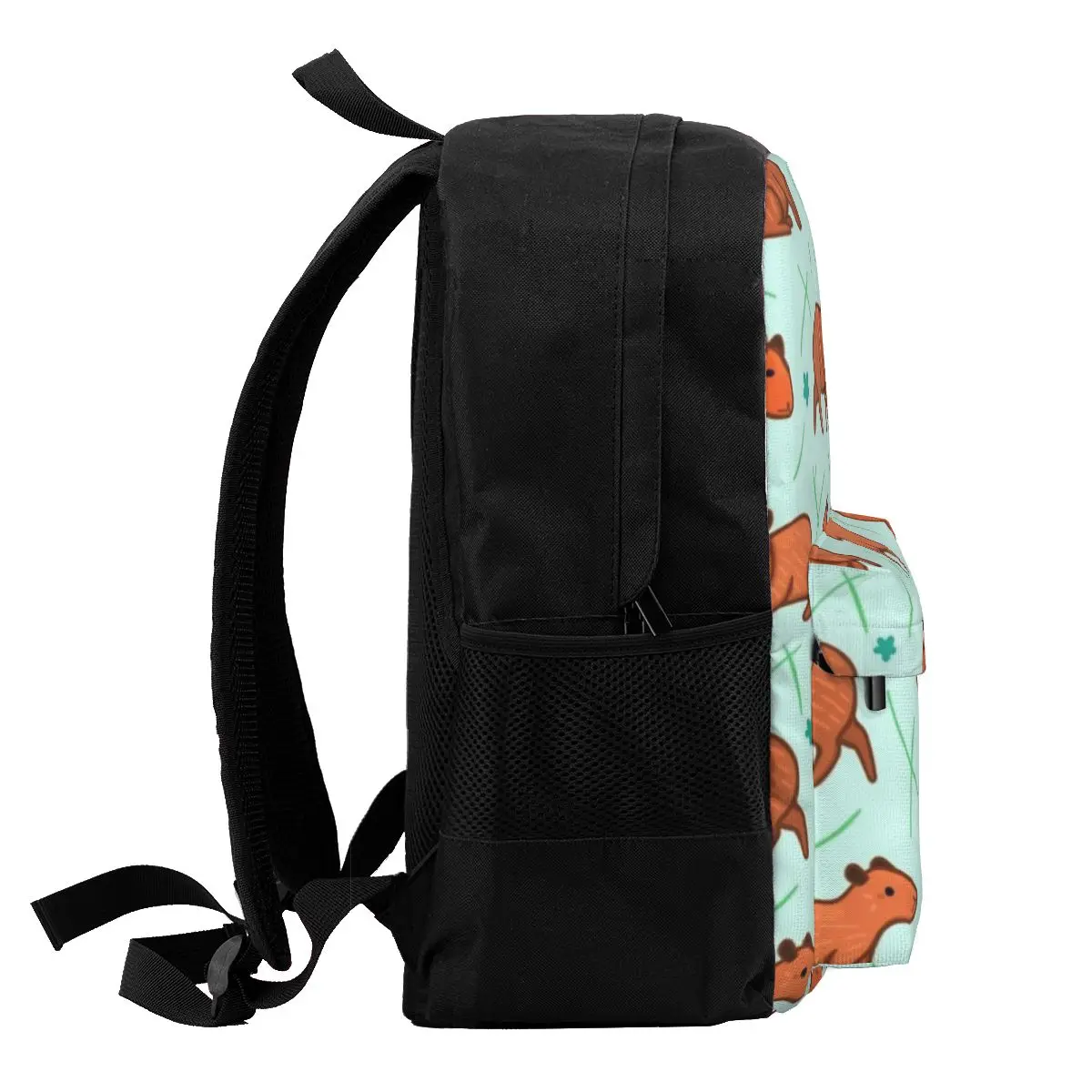 Mochilas capivara para meninos e meninas, mochilas escolares para estudantes, mochila dos desenhos animados, bolsa de ombro de viagem para crianças