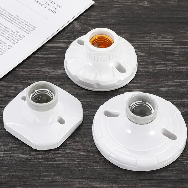 행잉 램프 소켓 베이스, E27 세라믹 LED 전구 거치대, 사각형 원형 소켓 베이스, 6A, 250V, DIY 액세서리, 1PC