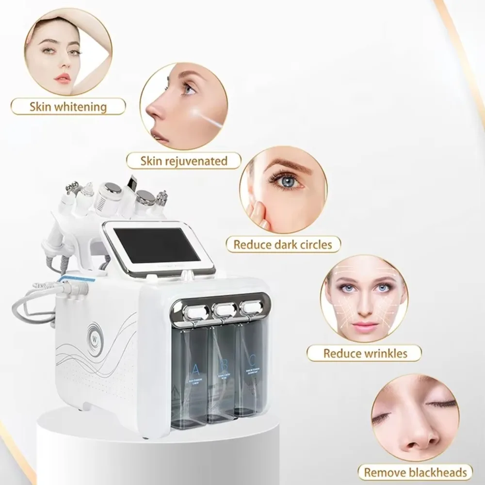 6 in 1 Multifunctional Deep Cleaning Oxygen Bubble Aqua Peeling Hydrodermabrasion Skin Care Hydro Hydra Water Facial Machine view 3