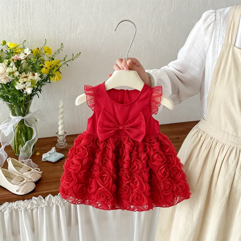 Baby Dress Summer Flower Bow Cute Girls' Dress Sweet Princess Children's Dress Baby Girl Clothes ﻿
