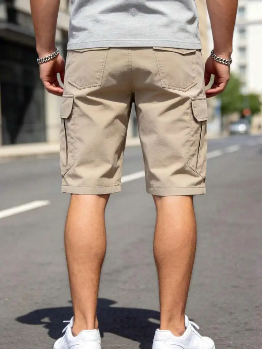 Mens Cargo Shorts Breathable Multi-Pocket Utility Shorts For Hiking Camping Travel Daily Wear