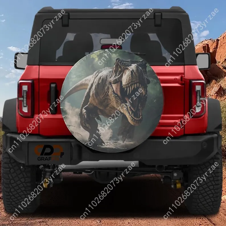 T-Rex Dinosaur Various Models Spare Car Tire Cover Sand Dust Prevention Protect Wind Rain Tire Cover Sturdy Durable Tire Covers