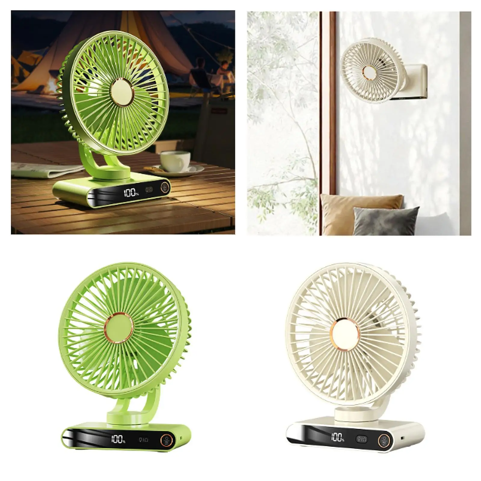 مروحة مكتب محمولة، مروحة تبريد شخصية، متعددة الوظائف، تدفقات هواء قوية، مدمجة