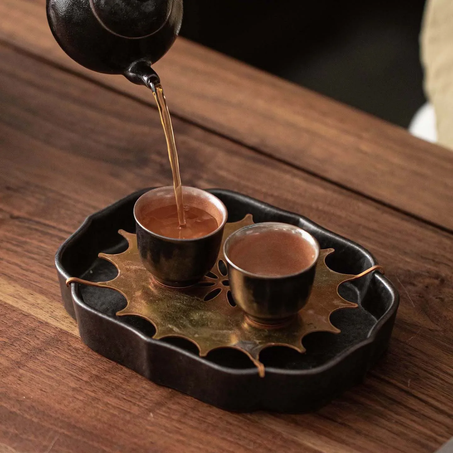 1PC Kuroshino Roasted Begonia Rectangular Pot Bearing Chinese Ceramic Dry Bubble Tray Water Storage Dry Bubble Table Teapot Tray