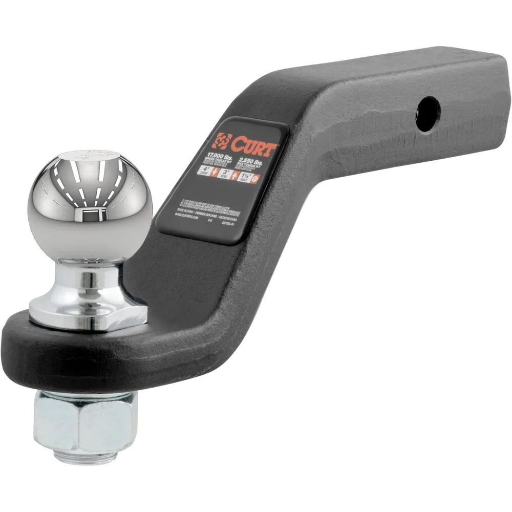 

Heavy-Duty Trailer Hitch Mount with 2-5/16-Inch Ball, Fits 2-Inch Receiver, 15,000 lbs Capacity, 4-Inch Drop