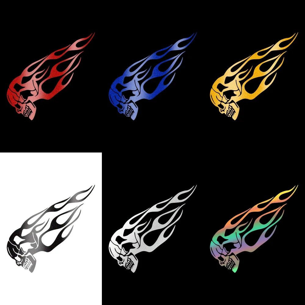 2 قطعة دراجة نارية خزان النفط ملصقات الإبداعية العالمي دراجة نارية لهب الجمجمة الشارات خزان عاكس مقاوم للماء اكسسوارات الديكور