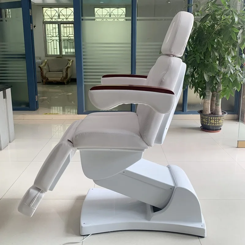 Modern Luxurious 3 Motors Adjustable Salon Shop Spa Electric Massage Table Treatment Facial Cosmetic Beauty Bed Table Chair