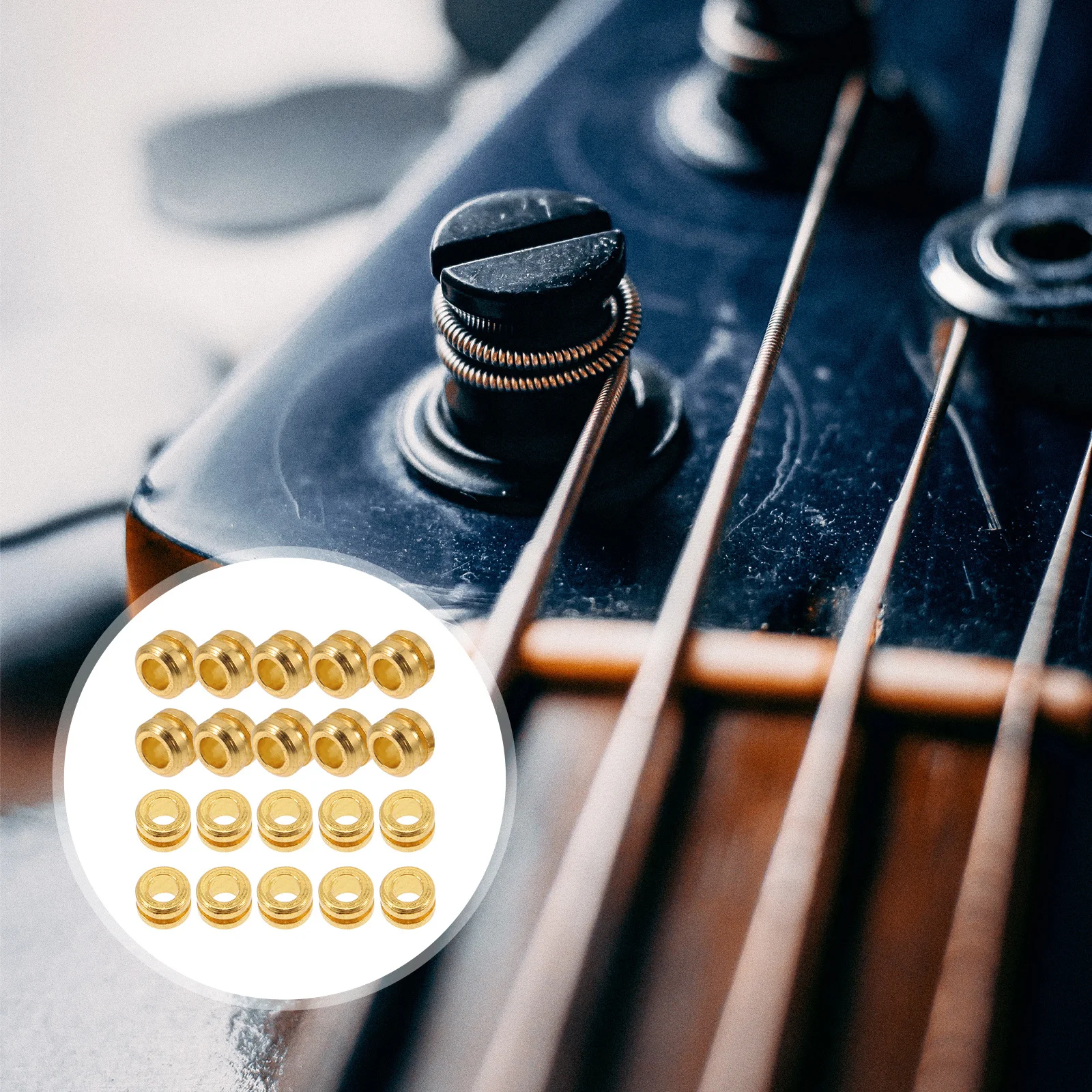 

20Pcs Metal Guitar String Beads Professional Refitting Beads for Wooden Folk Guitar Enhanced Sound Resonance Accessory