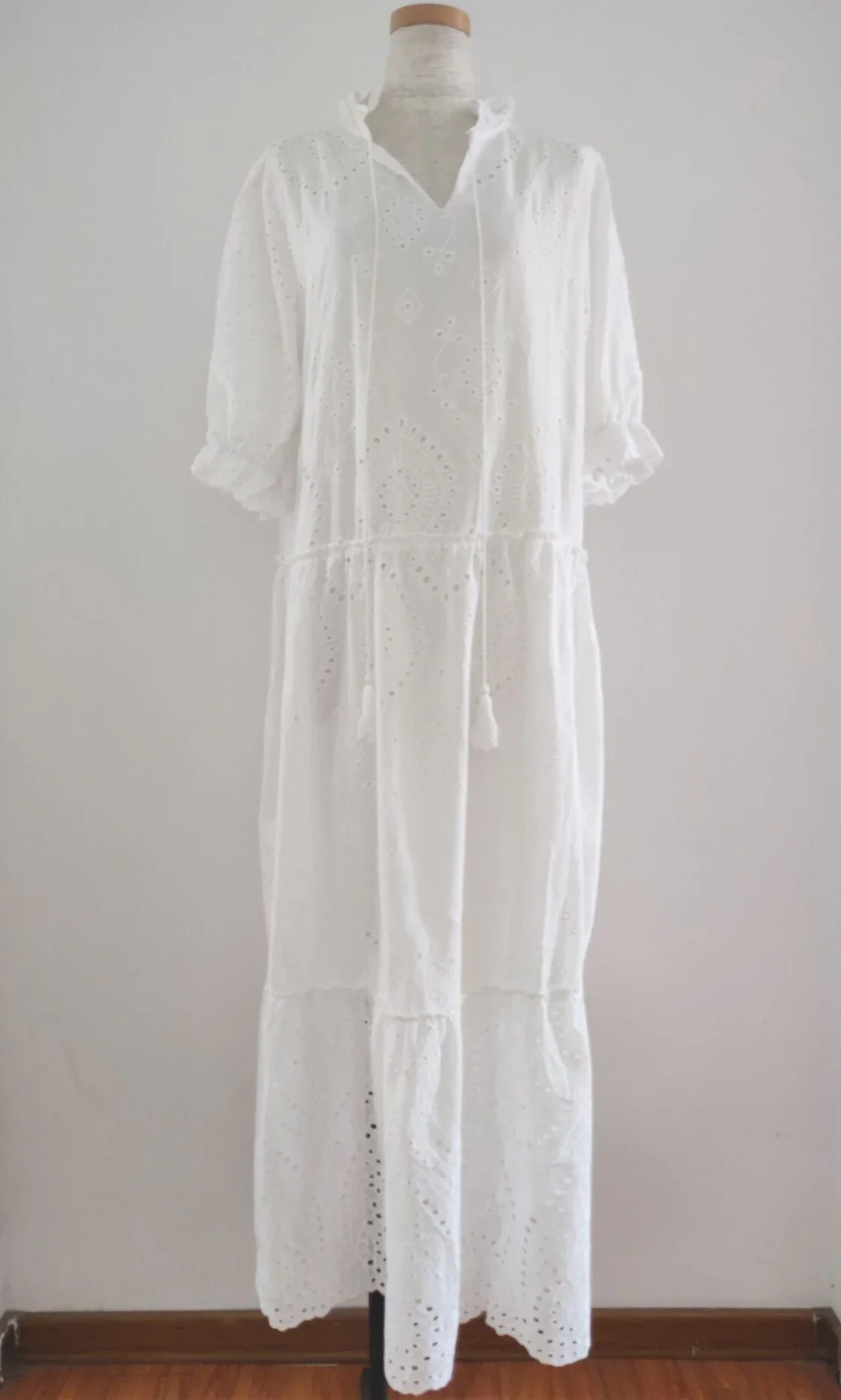 White Shirt Dress Women Guipure Patch with Cami Dresses Long Lace 2025 Spring Wedding Hollow Out Loose Y2k Party Maxi Vestidos