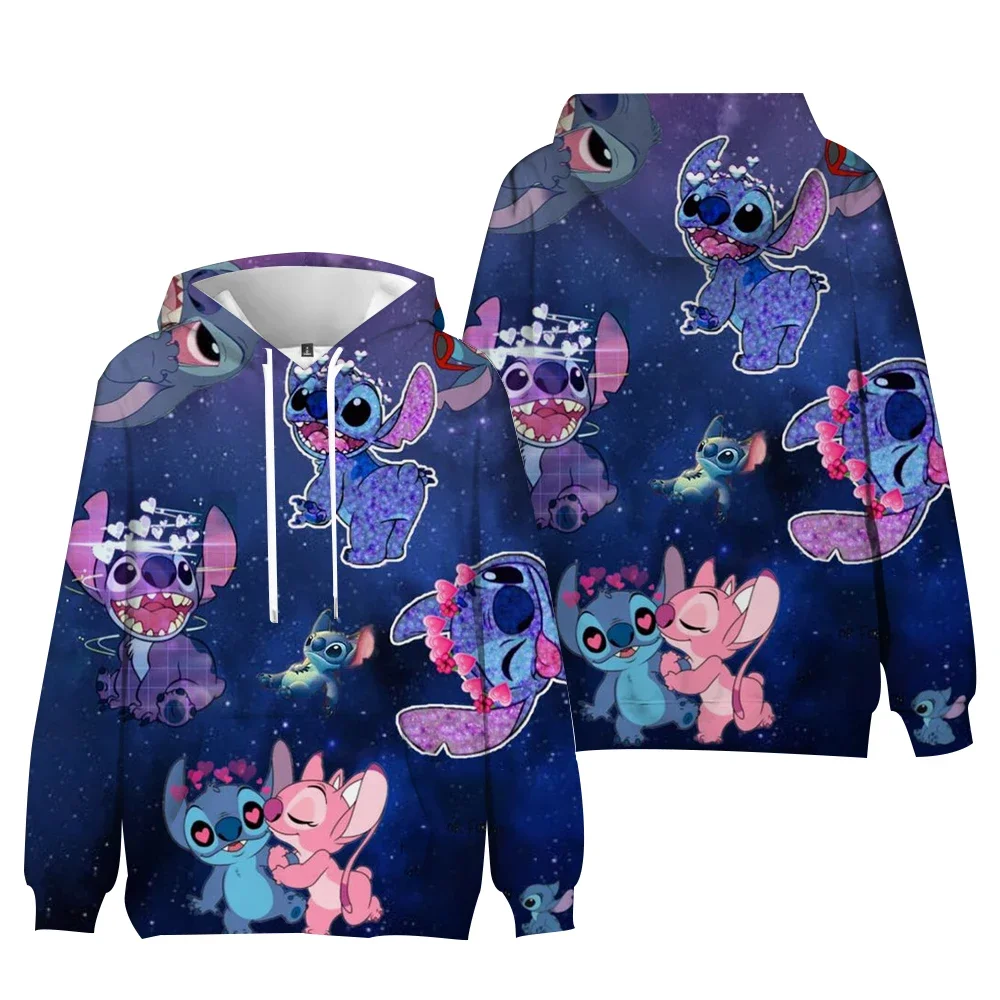 2025 Disney hoodie Fashion Trend Angel Monster Pocket Sweatshirt pullover Cute hoodie Girl Sweatshirt Cartoon anime