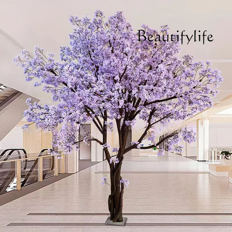 Simulation Jacaranda Mimosifolia Fake Trees Indoor Window Landscaping Floor-Standing Decorations