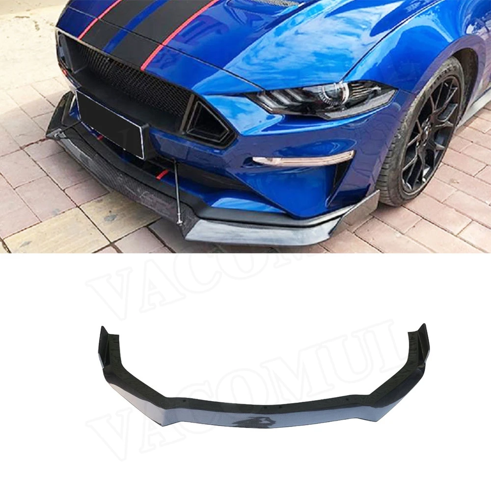 VACOMUL For Ford Mustang 2018-2020 Sedan Coupe Convertible Front Bumper Lip Spoiler Splitters Carbon Fiber Car Styling 