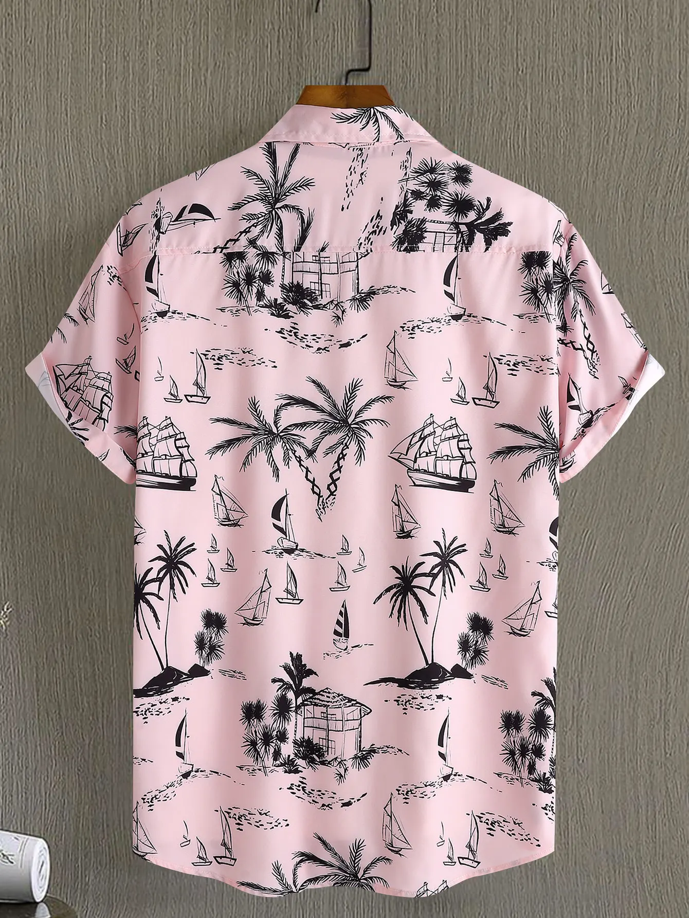 Men Street Fashion Summer Daily Shirt Hawaiian Cartoon Print Casual Loose Shirts Short Sleeve Beach Loose Tops