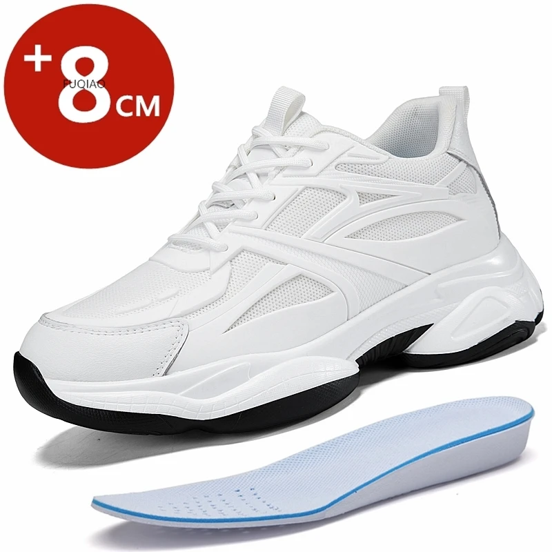 

Унисекс кроссовки с увеличением роста на 8 см, летние повседневные, дышащие, удобные, нескользящие, для мужчин и женщин, со скрытым подъемом, спортивные