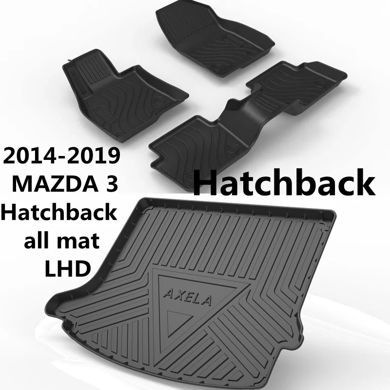 Use for 14-19 Mazda 3 floor mats custom car All-Weather car foot pad Fit For Mazda 3 waterproof trunk mat Mazda 3 car floor mats