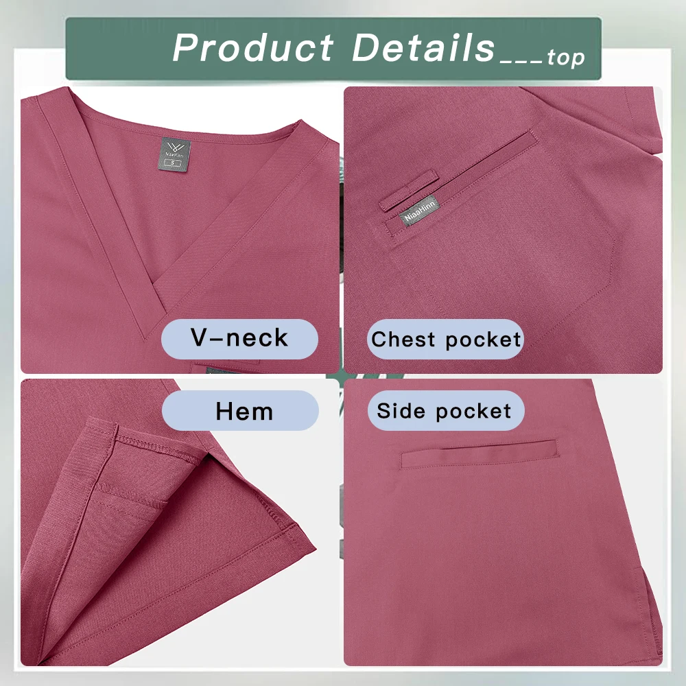 新しい臨床作業服病院手術服医療スクラブセット女性男性歯科手術スーツ美容作業服アクセサリー