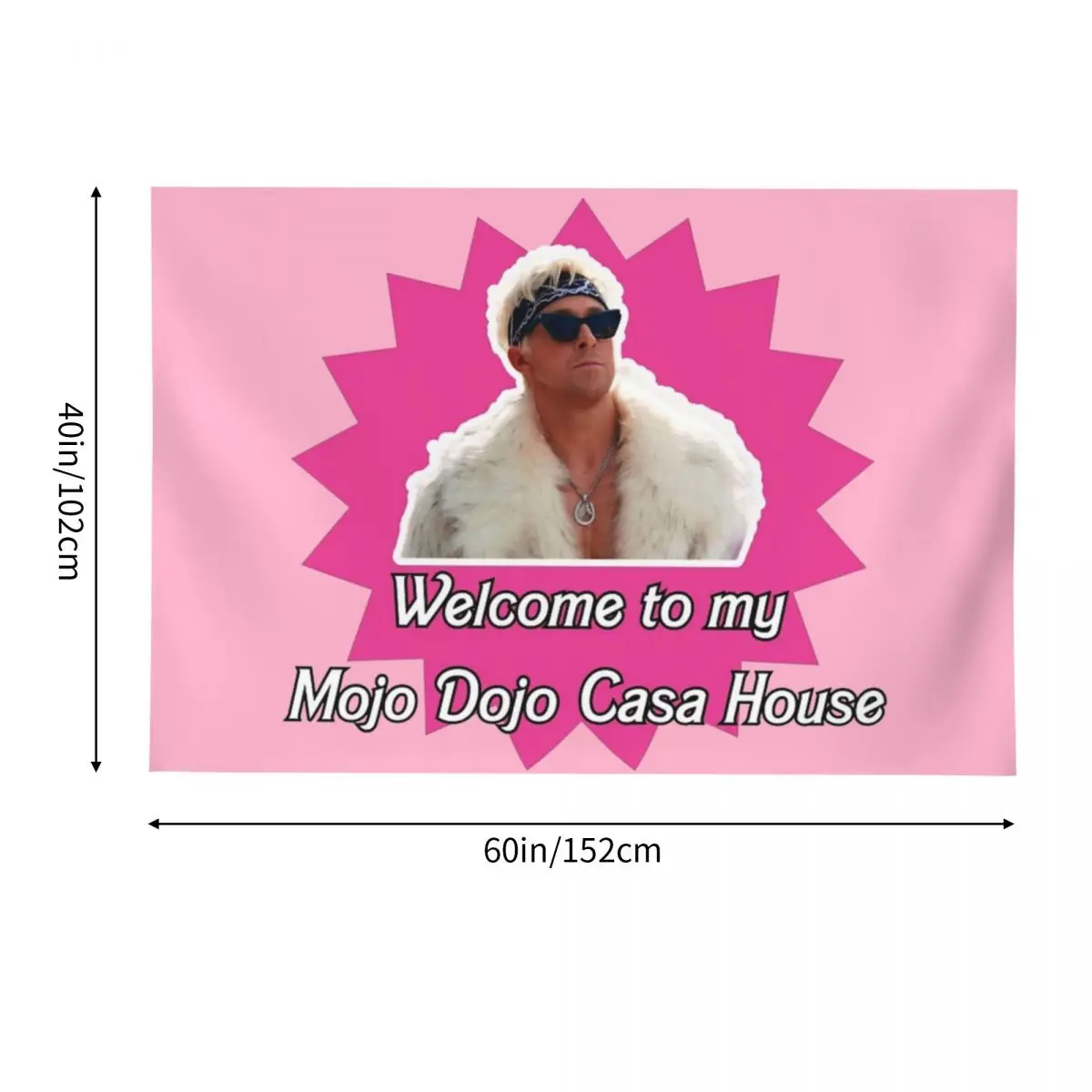 Welcome To My Mojo Dojo Casa House Tapestry Pink Wall Hanging Ryan Gosling Room Decor Background Cloth Witchcraft Wall Carpet