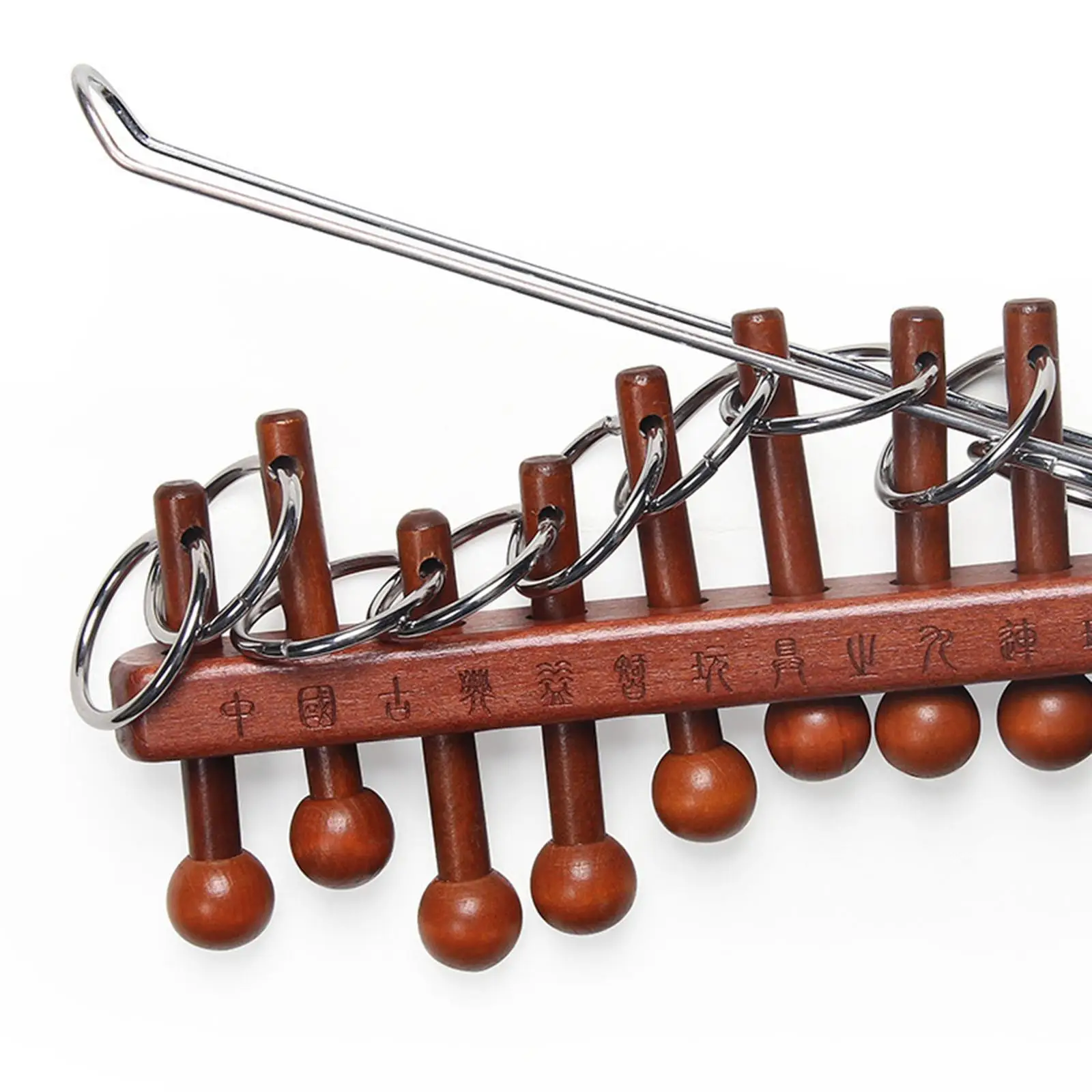 Brain Teaser Negen gekoppelde ringen PuzzelEducatief speelgoed IQ Truc Speelgoed Chinese houten sequentiële beweging Handheld voor volwassenen