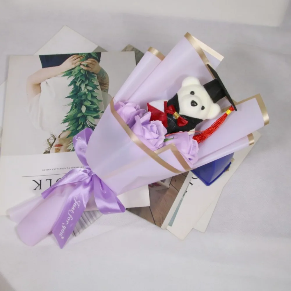 Sunflower Bear Bouquet Bouquet Decoration Rose Cartoon Lovely Bear Graduation Gift Teacher's Day Animal Bouquet