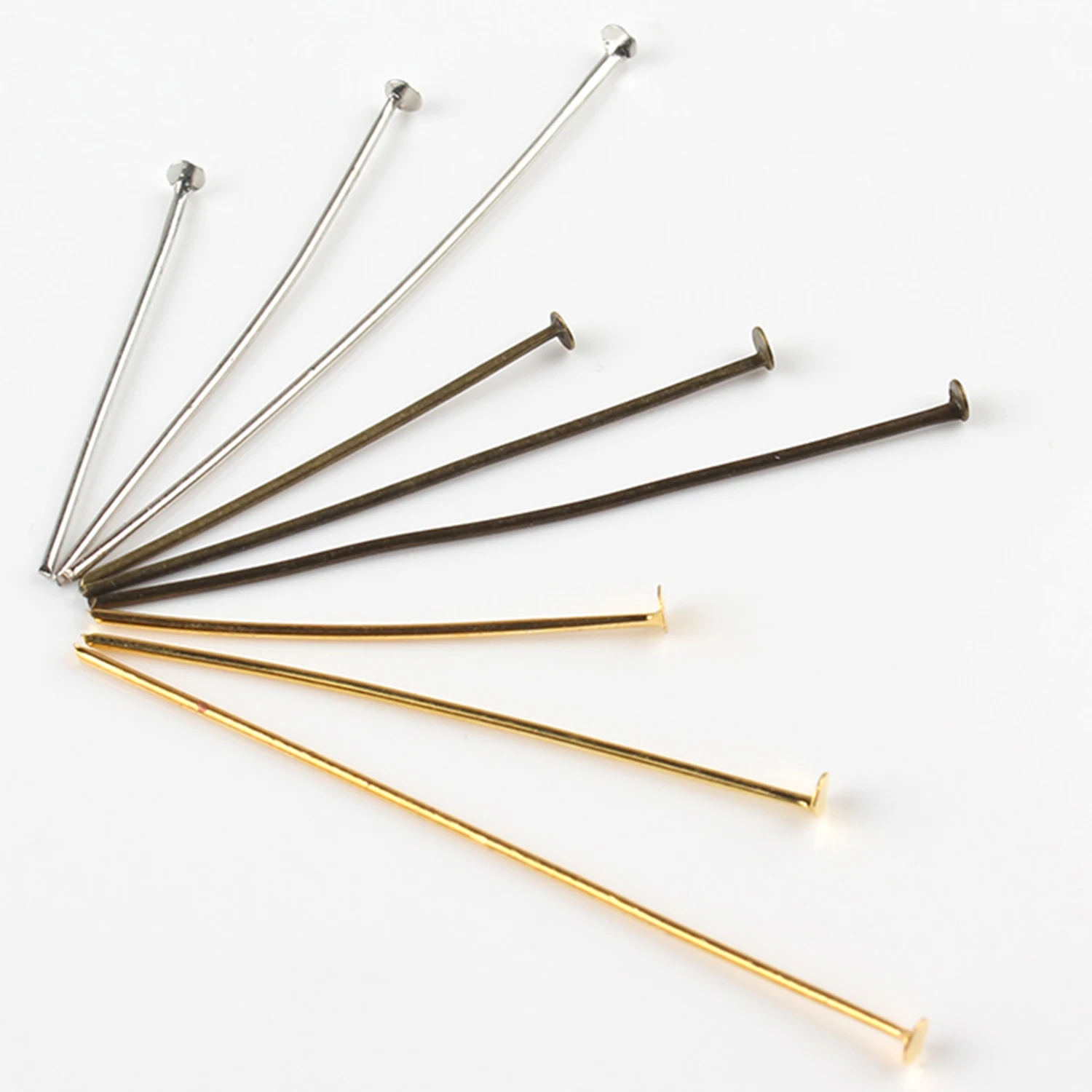 200pcs/lot Flat Head Pins Eye Pins Ball Head Pins For Jewelry Making Supplies Headpin Diy Jewelry Accessories Earrings Beading