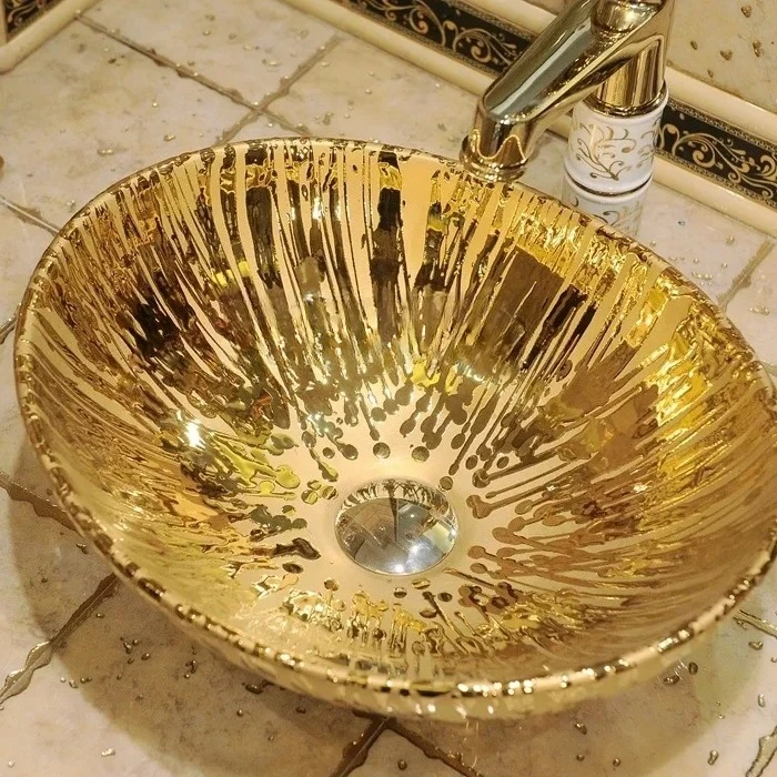 

ss C ss C в европейском стиле, настольная раковина, овальная, маленького размера, керамическая художественная раковина, золотая, позолоченная раковина для ванной комнаты