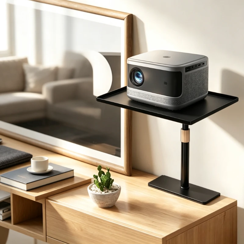 Hidden Projector Tray Stand No Drill Bedside Desktop Wall Side Shelf for Home Theater Compact Media Device Holder 프로젝터 선반