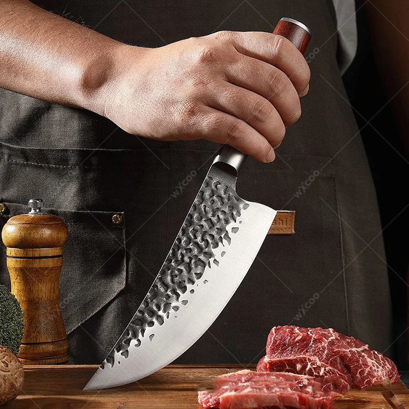 

Forged Kitchen Knife High Carbon Clad Steel Professional Japanese Meat Fish Fruit Santoku Chef Knife Butcher Cleaver Cooking