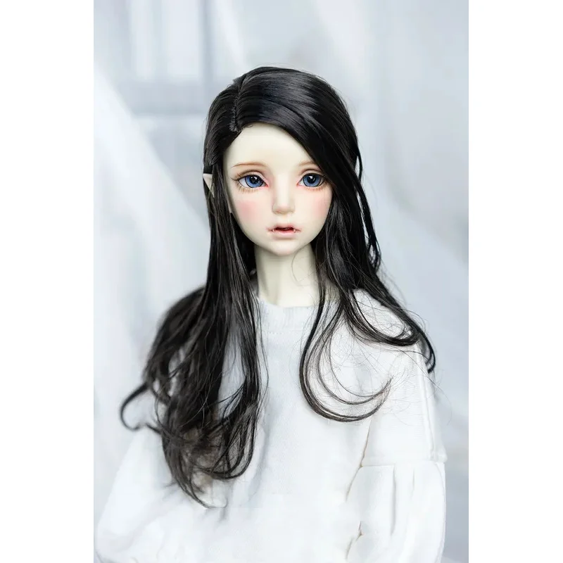 

BJD doll wig suitable for 1/3 1/4 1/6 Blythes fashion new jock side parting long soft silk girl doll fake hair black brown gold
