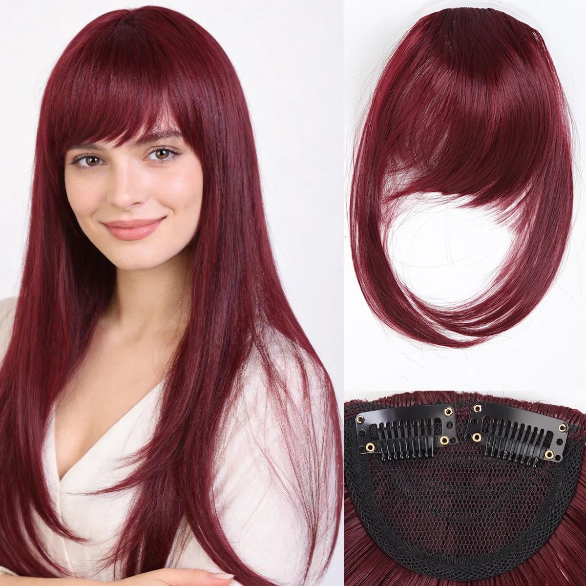 Synthetic enlarged version of the air bangs clip on the woma