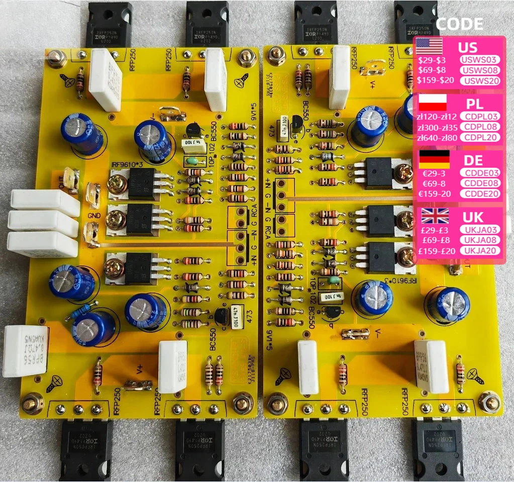 PASS A3 HIFI Single ended Class A amplifier board kit 30W