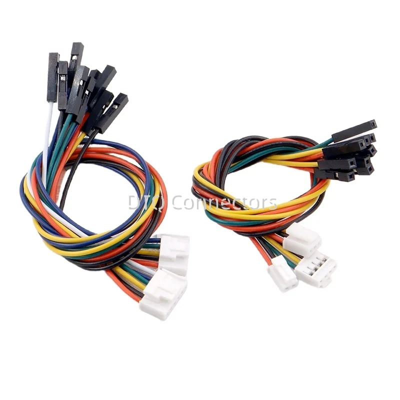 5Pcs HY2.0 to Dupont line electronic wire-2P/3P/4P/5P/6 Pin To 2.54mm Dupont Male/Female Wire Connector Color Cable