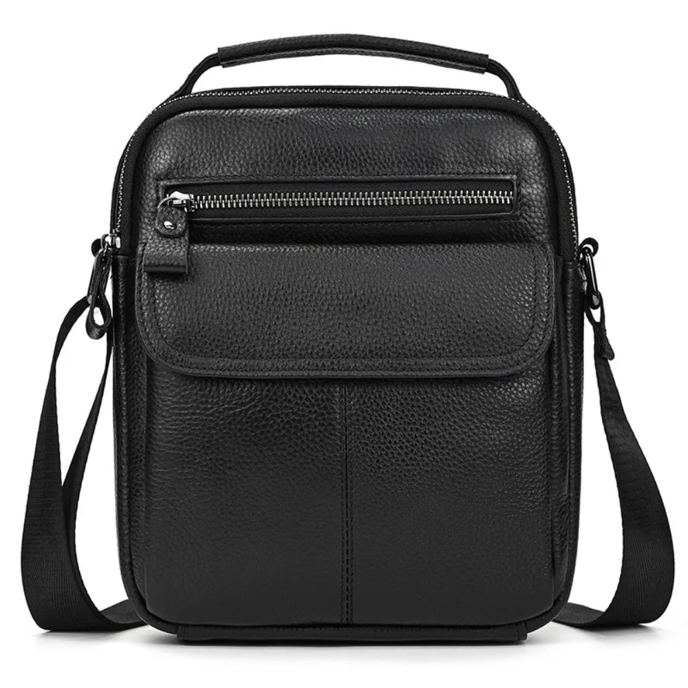 

New Men's Shoulder Bag Genuine Leather Outdoor Casual Crossbody Cowhide Men's Handbag Black Versatile Fashion Premium Simple