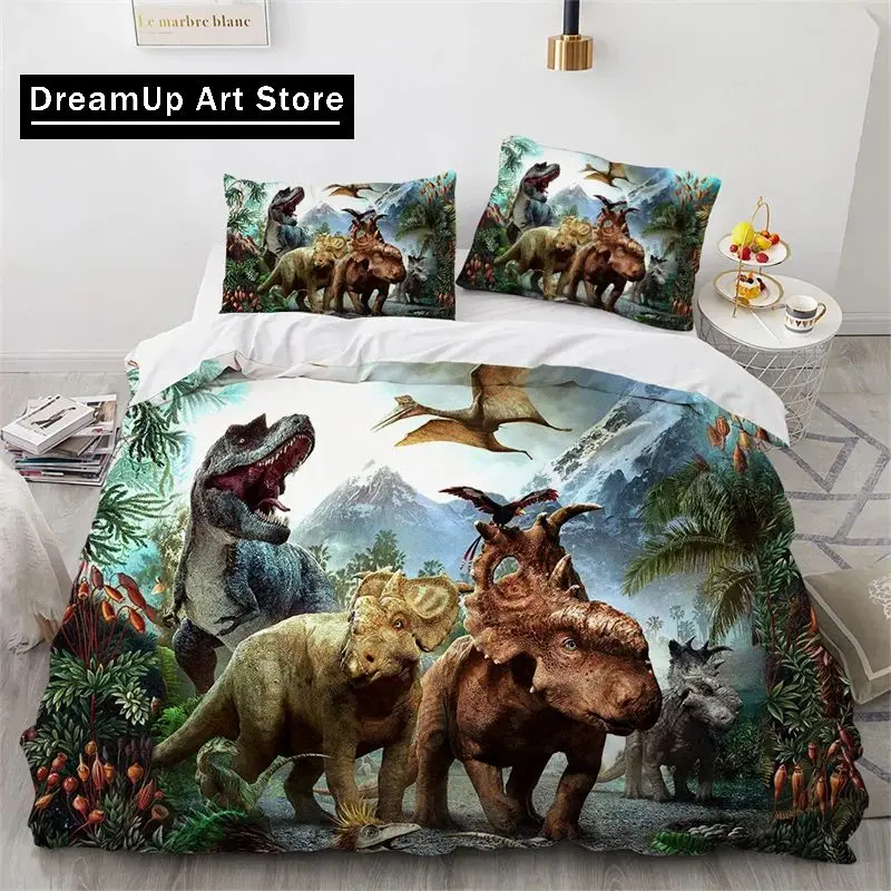 3D Print Jurassic World Park Dinosaur Bedding Set Boys Girls Twin Queen Full Size Duvet Cover Pillowcase Bed Adult Bedroom