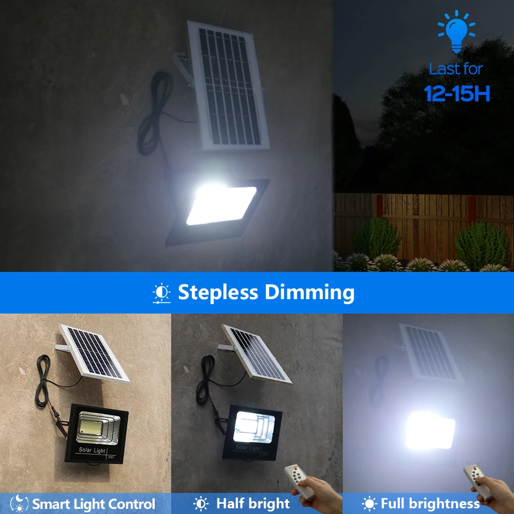 LED Solar Lights 500W 300W 200W Waterproof Outdoor Garden Lighting External Solar Lamp Wall Sunlight Stree Landscape Flood Light image 5