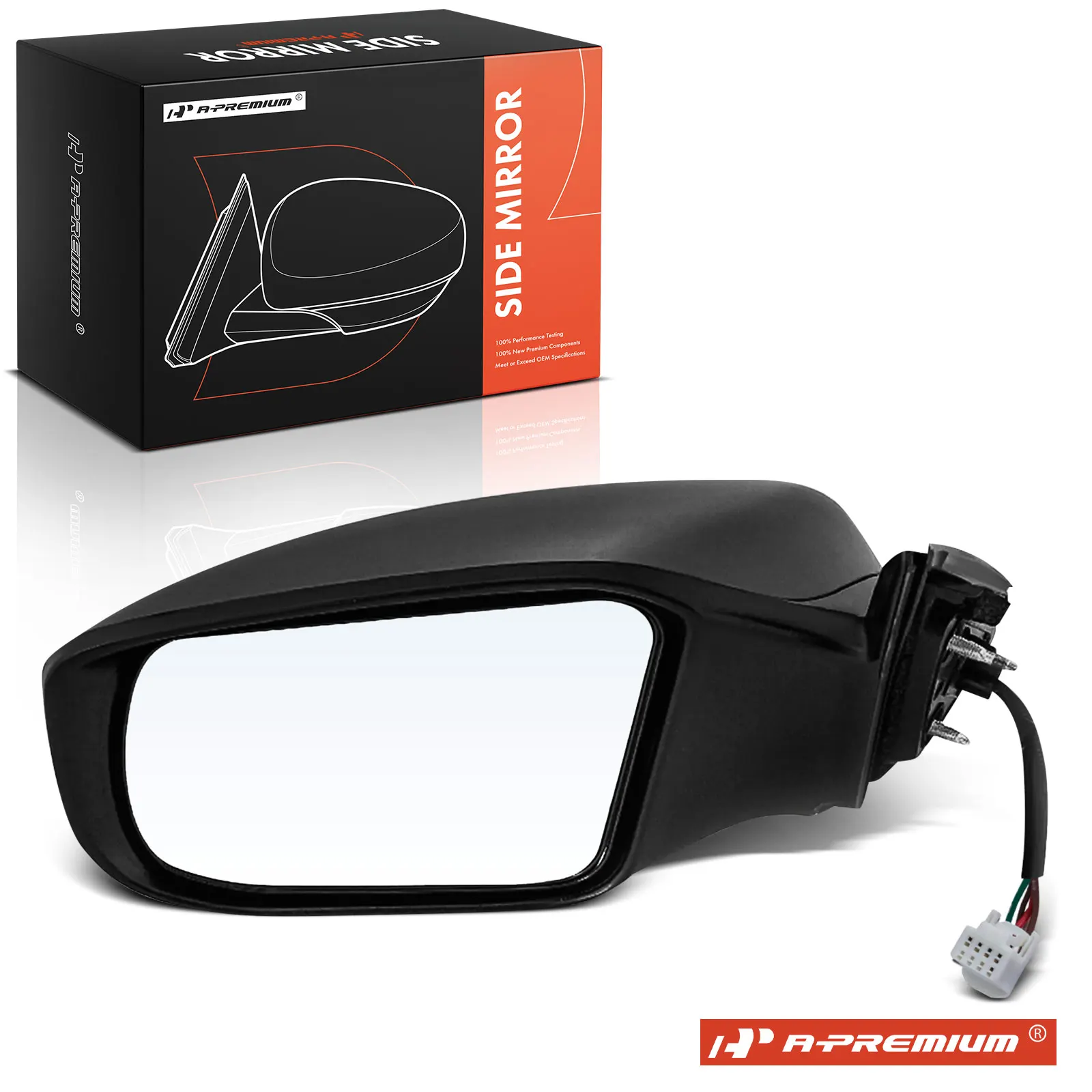 A-Premium Driver Side Power Door Mirror for Nissan Altima 2013-2018 Manual Folding Heated Smooth Black