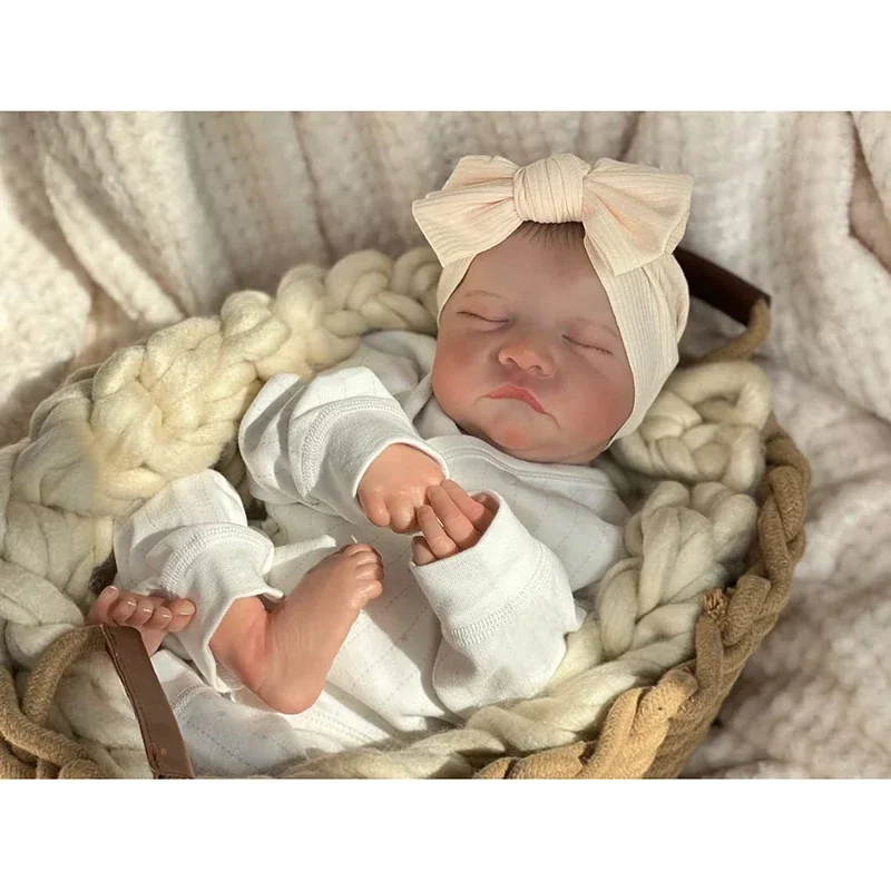 48CM Reborn Baby Dolls Levi Lifelike Real Touch Reborn 3D Skin Multiple Layers with Hand-Painted Hair Bebe Doll