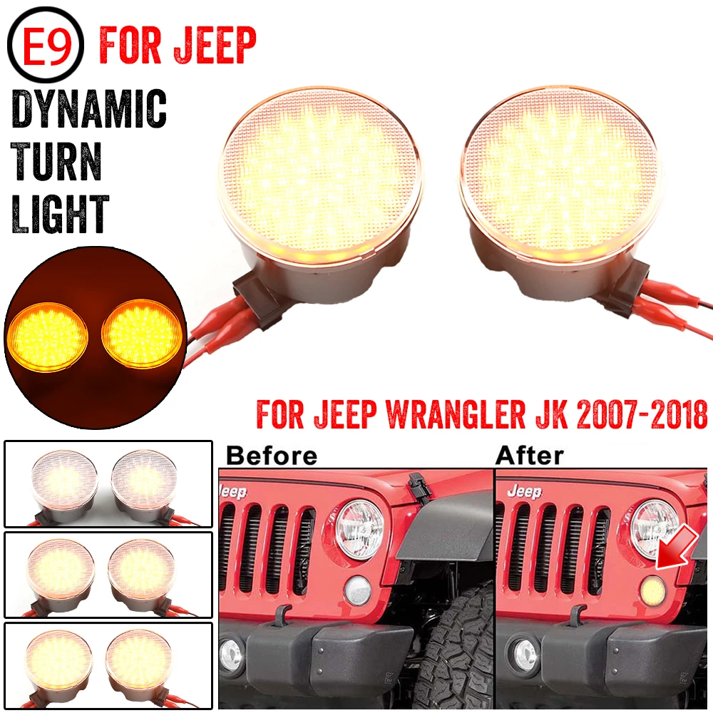 

Easy installation steering Light LED Turn Signal Light Parking Side Marker Lamp Fender Smoke Lens For Jeep Wrangler JK