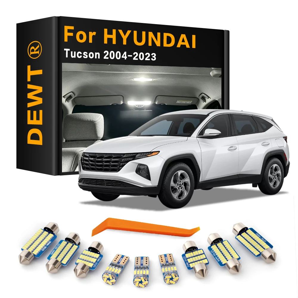 For Hyundai Tucson JM LM TL NX4 2004 - 2024 2023 2022 2021 2020 2019 Car LED Interior Dome Light Kit Sunvisor Trunk Bulb Canbus