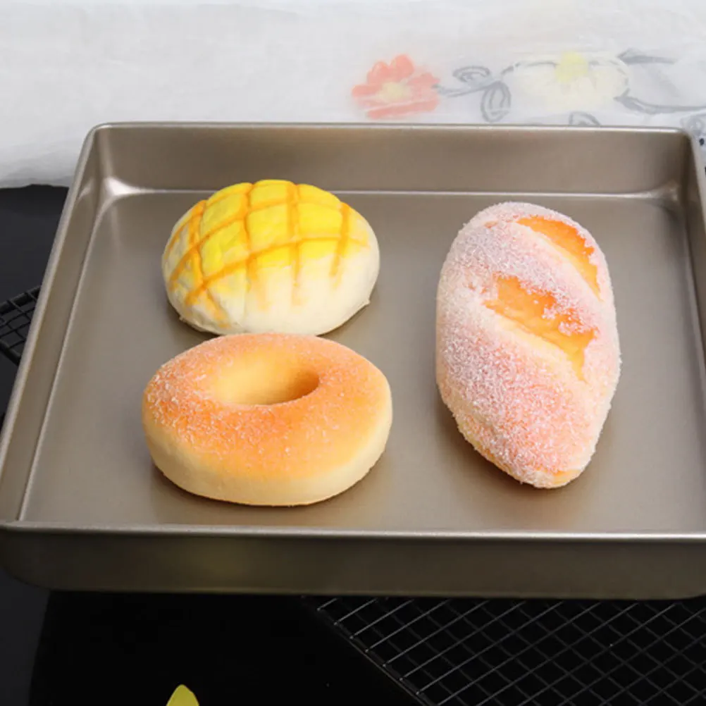

11 Inch Square Steel Baking Tray Nonstick High Temperature Resistant Cake Cookies Bread Baking Plate for Home Kitchen Restaurant