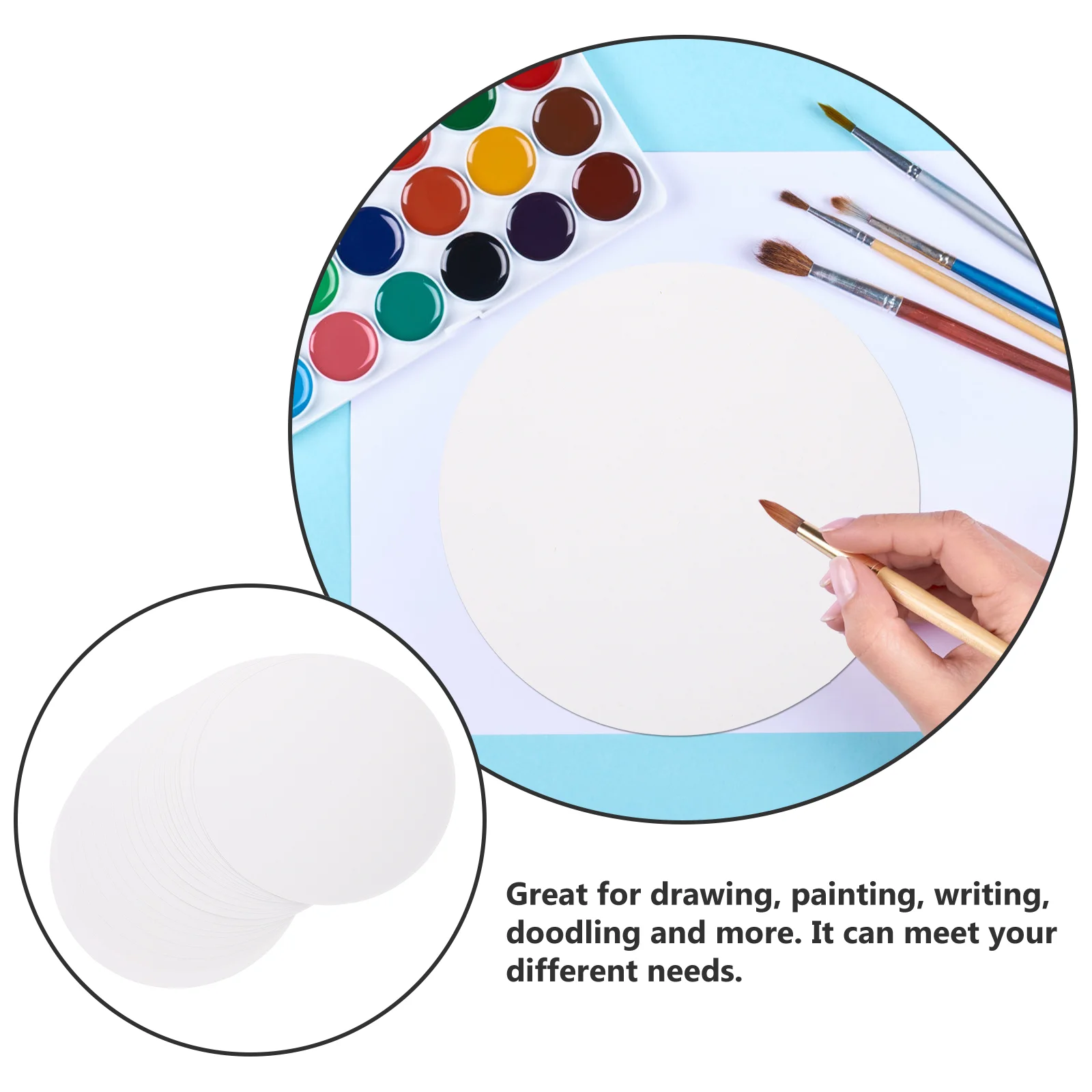 40 Pcs Drawing Board Round Paper Painting Cardboard Cards Stock Cardboards Hardboards White Calligraphy Office