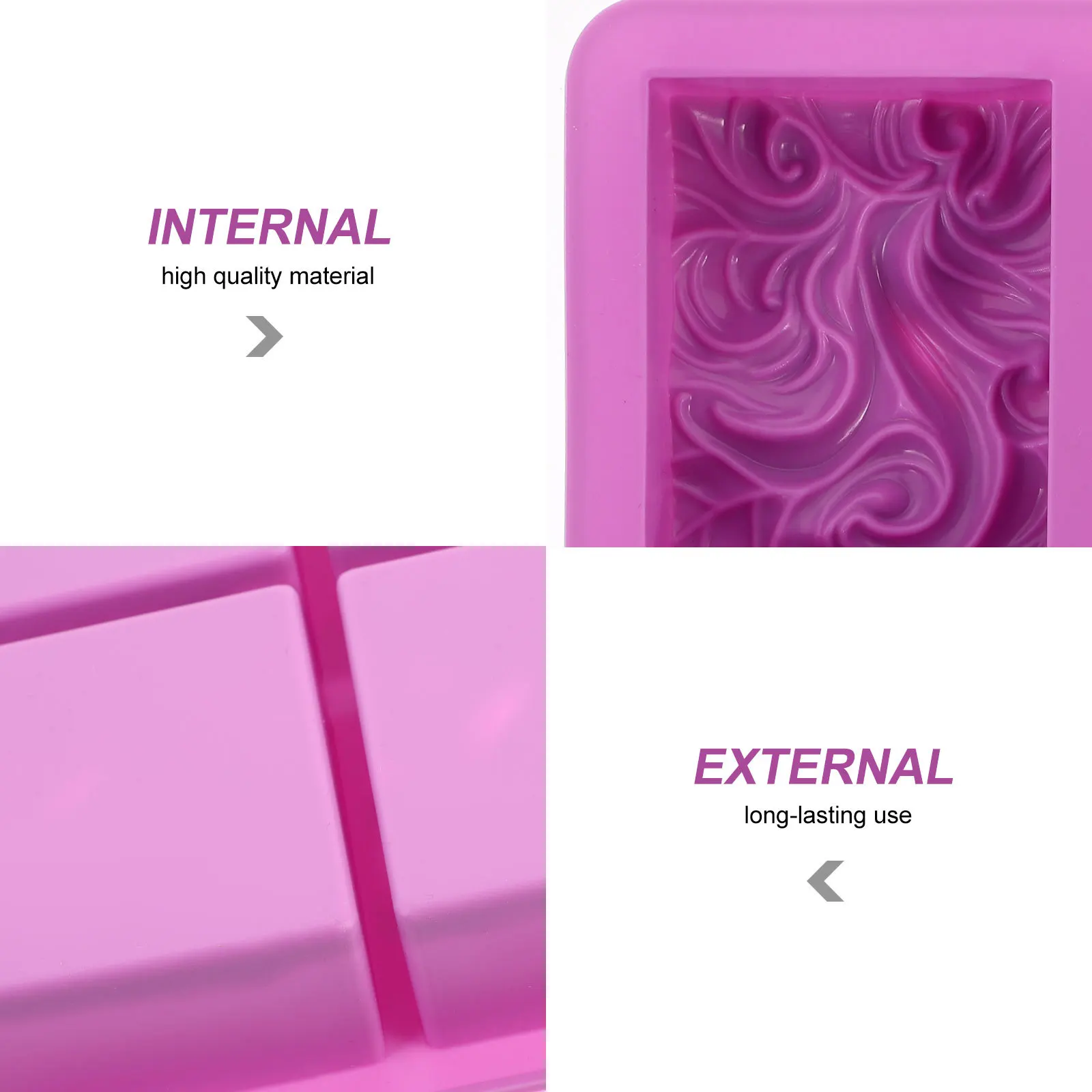 

2pcs Silicone Design For Diy Handmade Soap Soap Cake Scented Making Cake Mold 4 Grids Baking Craft Mold