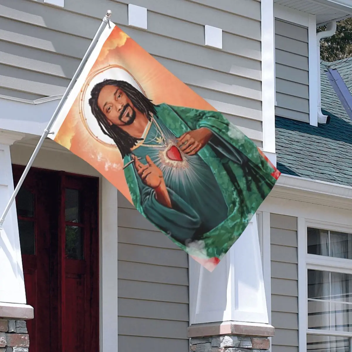 Snoop Dogg Jesus Flag Indoor Outdoor Banner Polyester Rapper Decoration Fade Proof 2x3 3x5 4x6 FT Flags