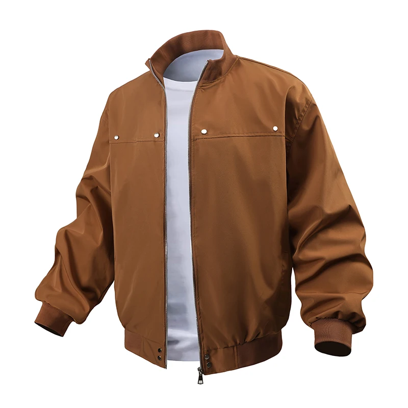 

Autumn Bomber Jacket Men Solid Color Korean Fashion Aviator Baseball Jackets New In Outerwears Jackets for Men Motorcycle Coat